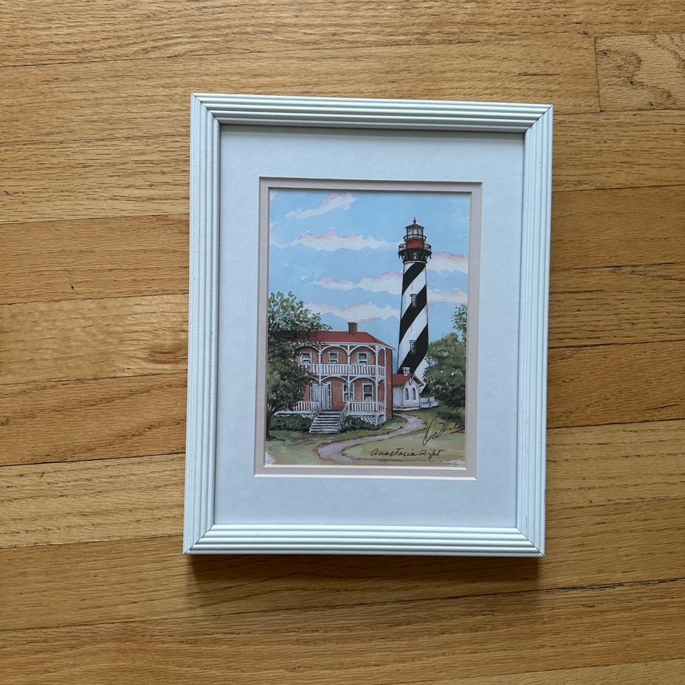 Donna Elias Great American Lighthouses Watercolor Florida's St. Augustine FL